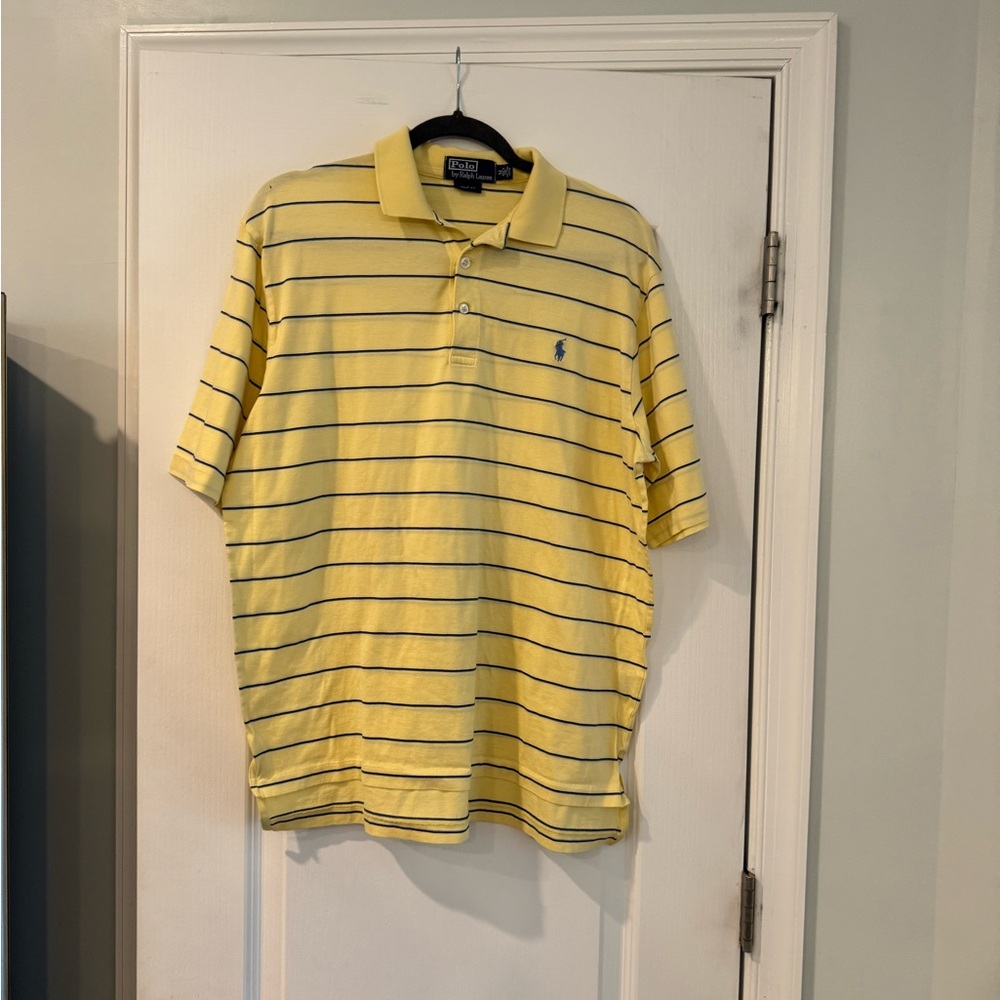 Ralph Lauren Yellow and Black Striped Polo Shirt
